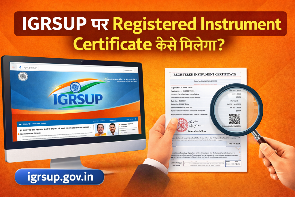 igrsup पर registered instrument certificate कैसे मिलेगा
